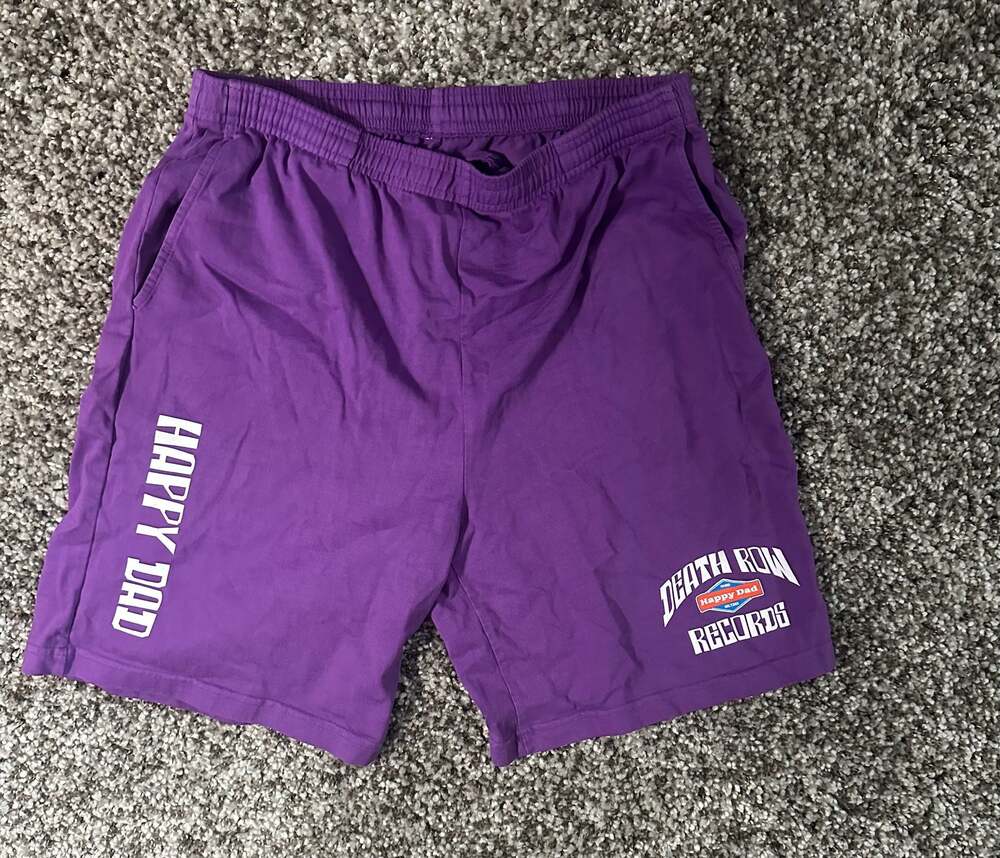 Happy Dad x Death Row Records Purple Grape Sweat Shorts Size Medium